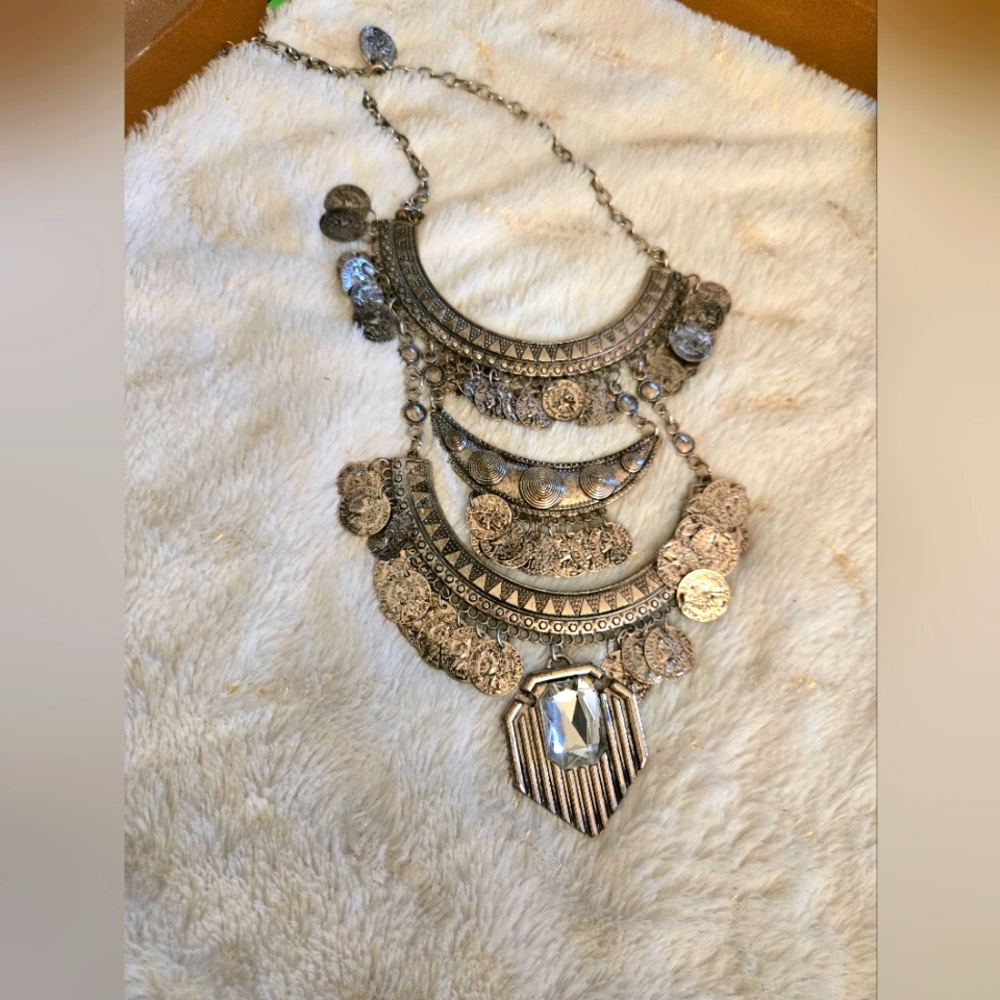 **3/$10** Bohemian Statement Necklace in Gold and Silver